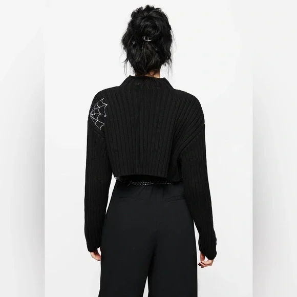 Disturbia Catch Feelings Embroidered Knit Bolero Size S - Picture 3 of 12